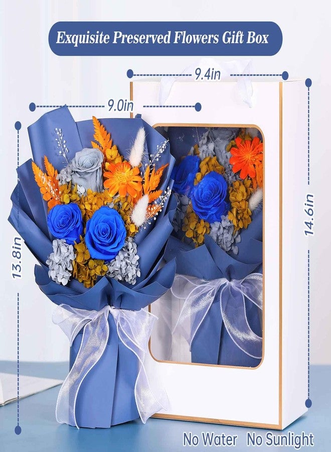 Jtoder Forever Flowers for Delivery, Preserved Long Lasting Flower Bouquets, Blue Rose Bouquet for Mom, Wife or Girlfriend on Festivals Birthday Anniversary - Image 3