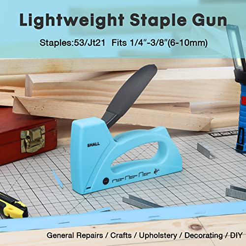 SHALL Light Duty Staple Gun for Wood - Upholstery Staple Gun with 1600pcs JT21 Staples 1/4, 5/16, 3/8 inch and Staple Remover - Fabric Stapler Gun for Crafts, DIY, Decoration - Image 2