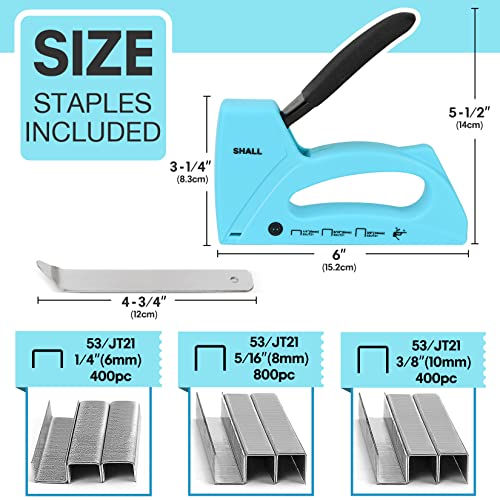 SHALL Light Duty Staple Gun for Wood - Upholstery Staple Gun with 1600pcs JT21 Staples 1/4, 5/16, 3/8 inch and Staple Remover - Fabric Stapler Gun for Crafts, DIY, Decoration - Image 5