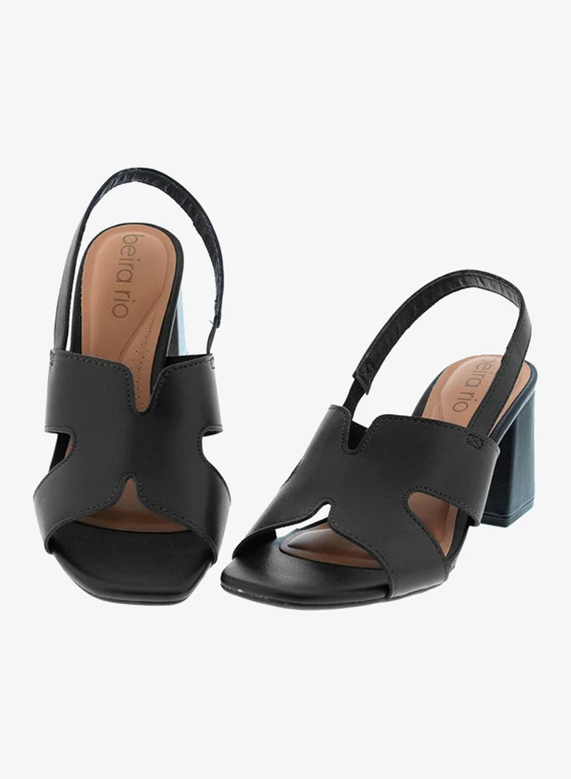 Beira Rio Black High Heels Sandals with Back Strap – Elegant sling Back Heels for Girls & Ladies for Women | Best Price UAE