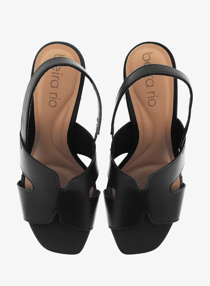 Beira Rio Black High Heels Sandals with Back Strap – Elegant sling Back Heels for Girls & Ladies for Women | Best Price UAE