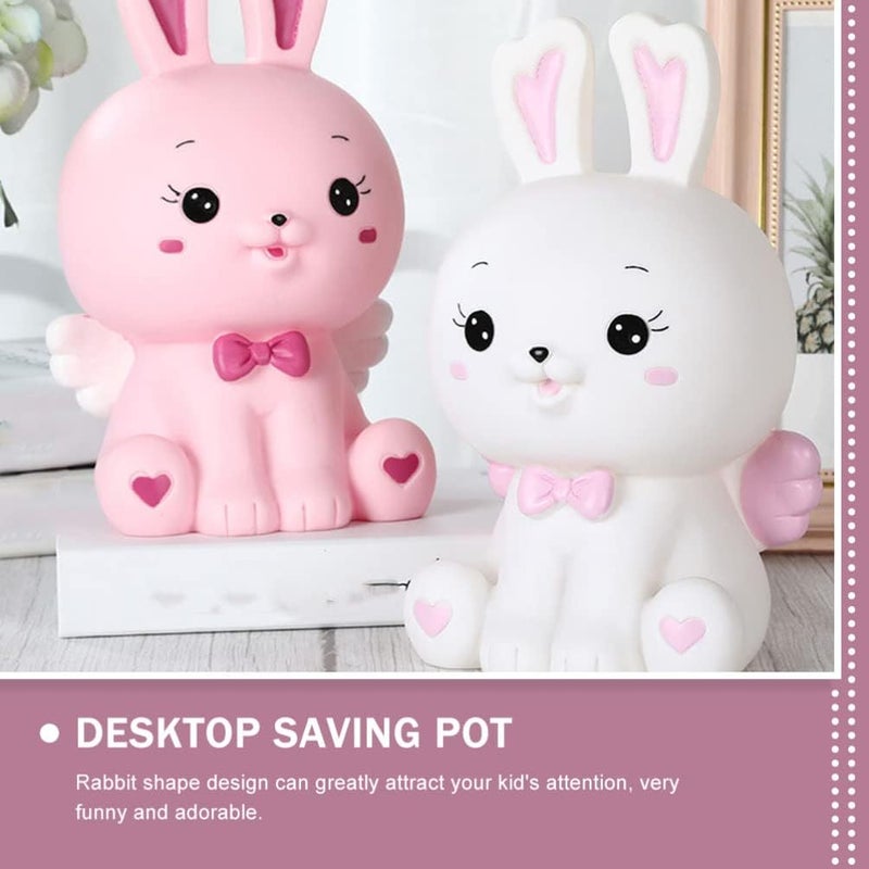 klarako Cute Bunny Piggy Bank Bunny Money Storage Box Coin Saving Bank Bunny Doll Rabbit Statue Sculpture Spring Easter Table Centerpiece Decor - Image 4
