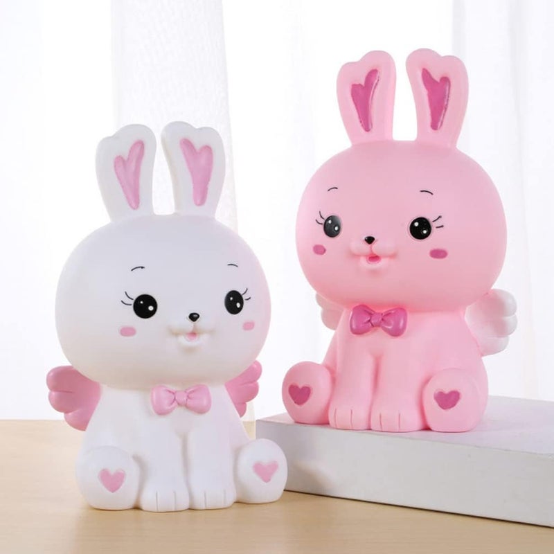 klarako Cute Bunny Piggy Bank Bunny Money Storage Box Coin Saving Bank Bunny Doll Rabbit Statue Sculpture Spring Easter Table Centerpiece Decor - Image 1