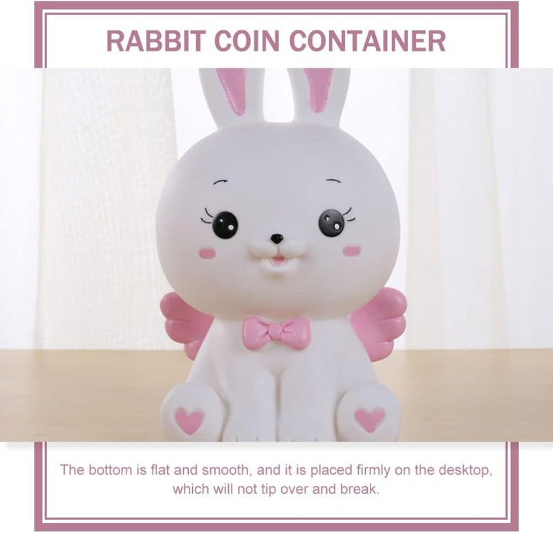 klarako Cute Bunny Piggy Bank Bunny Money Storage Box Coin Saving Bank Bunny Doll Rabbit Statue Sculpture Spring Easter Table Centerpiece Decor - Image 2
