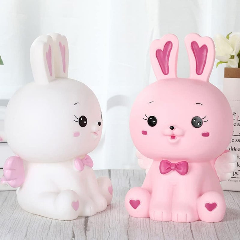 klarako Cute Bunny Piggy Bank Bunny Money Storage Box Coin Saving Bank Bunny Doll Rabbit Statue Sculpture Spring Easter Table Centerpiece Decor - Image 5