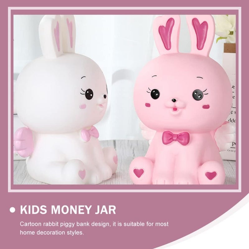 klarako Cute Bunny Piggy Bank Bunny Money Storage Box Coin Saving Bank Bunny Doll Rabbit Statue Sculpture Spring Easter Table Centerpiece Decor - Image 3