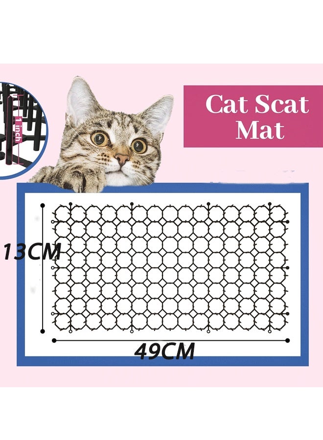 ريليو وسادة طرد فضلات القطط مقاس 13×49 سم مزودة بمسامير للاستخدام الداخلي والخارجي، مضادة للحفر في الحديقة - سجادة مانعة للخدش مزودة بمسامير بلاستيكية مقاس 1 بوصة، حل حاجز - Image 2