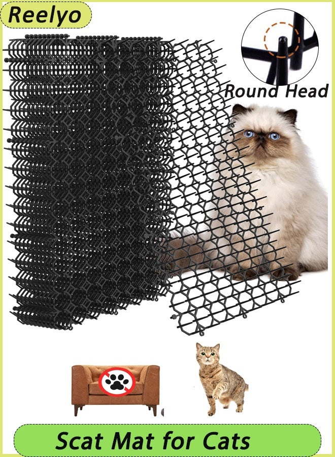 ريليو وسادة طرد فضلات القطط مقاس 13×49 سم مزودة بمسامير للاستخدام الداخلي والخارجي، مضادة للحفر في الحديقة - سجادة مانعة للخدش مزودة بمسامير بلاستيكية مقاس 1 بوصة، حل حاجز - Image 1