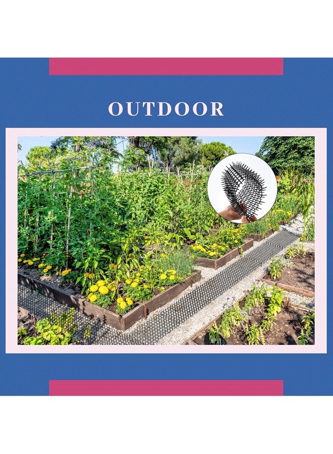 ريليو وسادة طرد فضلات القطط مقاس 13×49 سم مزودة بمسامير للاستخدام الداخلي والخارجي، مضادة للحفر في الحديقة - سجادة مانعة للخدش مزودة بمسامير بلاستيكية مقاس 1 بوصة، حل حاجز - Image 5