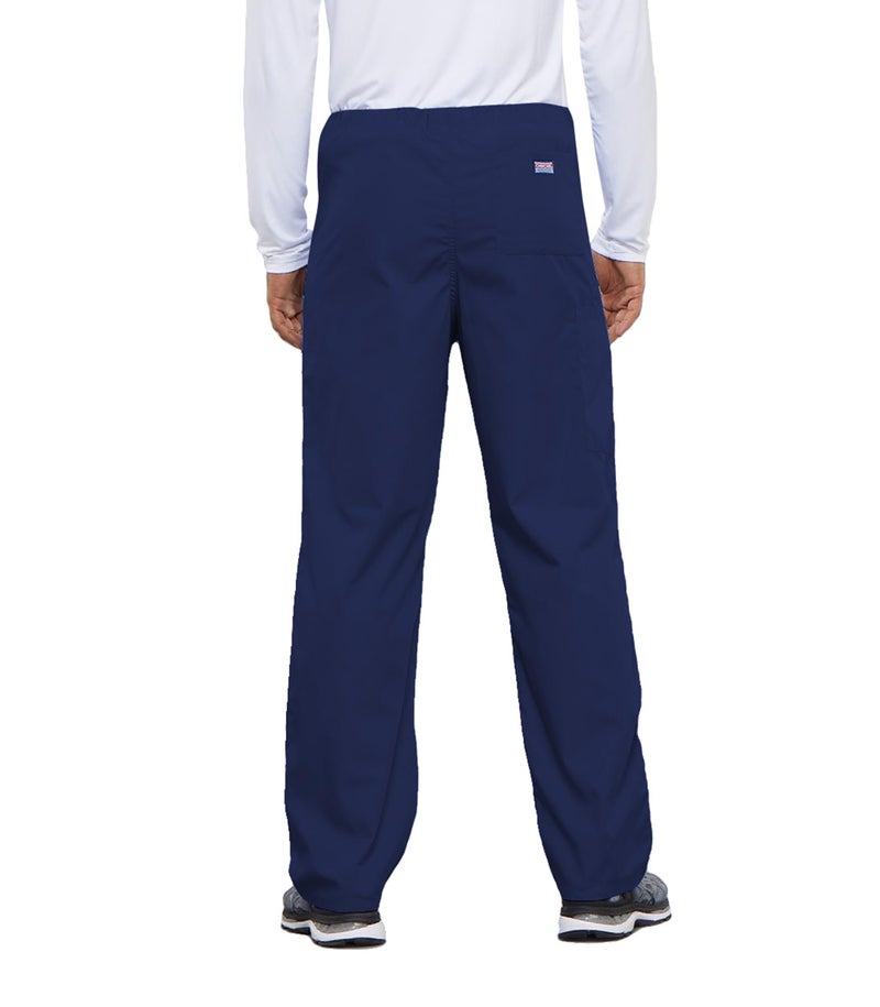 Cherokee Unisex Scrub Pants for Men & Women Drawstring Cargo Medical Uniform Straight Leg Nursing Scrub Bottoms - 4100, XL, Navy - Image 4