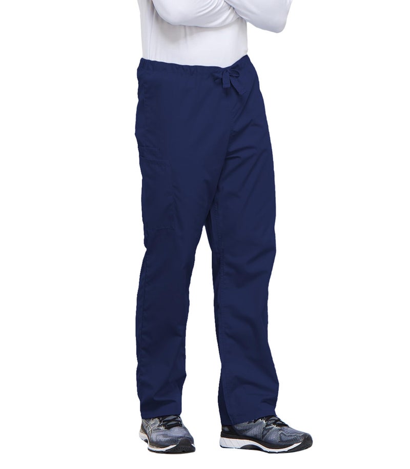 Cherokee Unisex Scrub Pants for Men & Women Drawstring Cargo Medical Uniform Straight Leg Nursing Scrub Bottoms - 4100, XL, Navy - Image 5