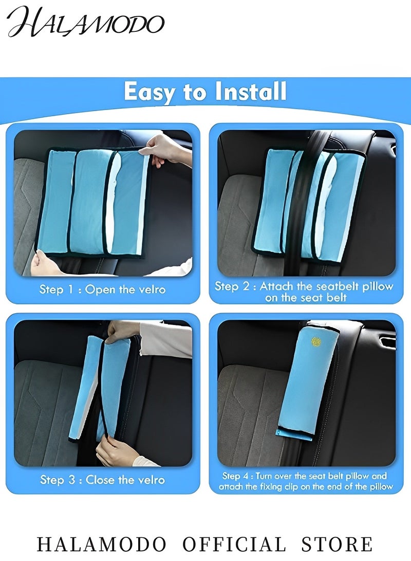 Car Seat Belt Pillow for Kids Baby Seatbelt Pillow Covers for Toddler Head Protector Car Booster Seat Shoulder Pad for Safety Strap Sleep Headrest Support for Child Travel  - Image 5