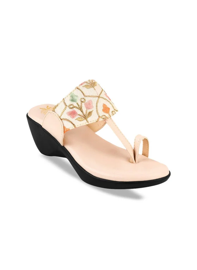 شوتوبيا Shoetopia Girls Embroidered One Toe Comfort Heels