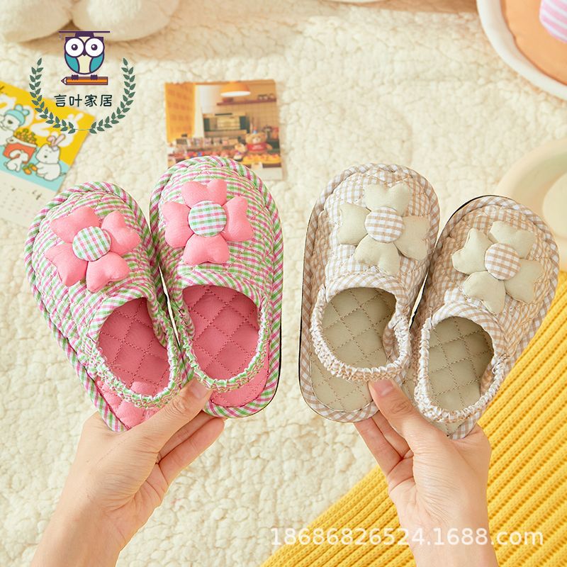 Baby Elastic Band Cotton Slippers For , 1-2-3 Years Old, Pure Cotton Fabric, Indoor Non-Slip, Warm Winter Baby Slippers - Image 5
