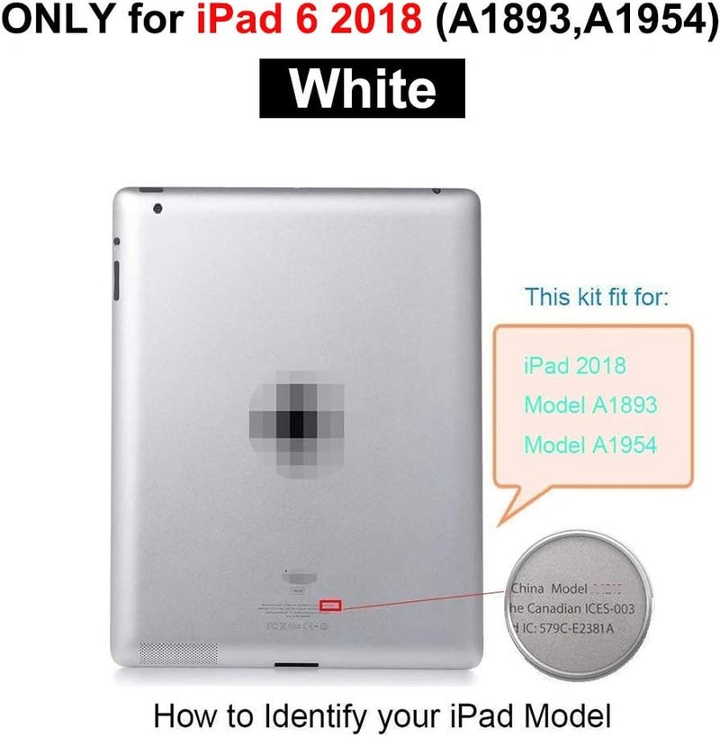 TSIOFO for iPad 6 (6th Gen 2018) A1893 A1954 Screen Replacement Glass Touch Digitizer Repair Kit with Home Button & Tools - Only for iPad 6 6th Generation (White) - Image 2