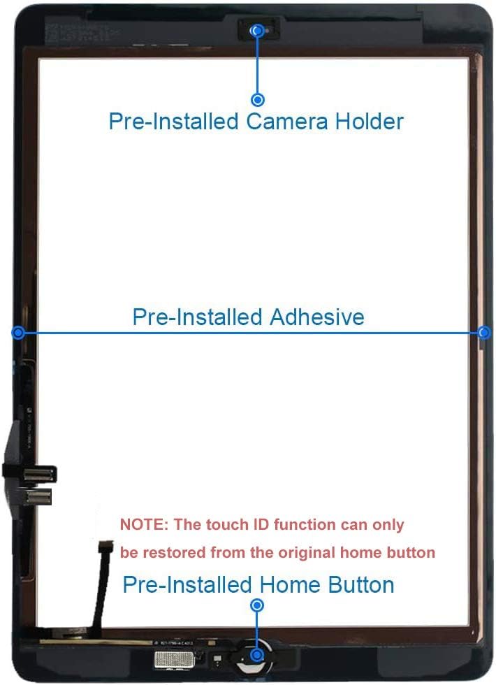 TSIOFO for iPad 6 (6th Gen 2018) A1893 A1954 Screen Replacement Glass Touch Digitizer Repair Kit with Home Button & Tools - Only for iPad 6 6th Generation (White) - Image 3
