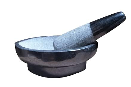 Village Decor Village Decor Black stone Mortar PestleNanni Kalvam Polished  - Image 1