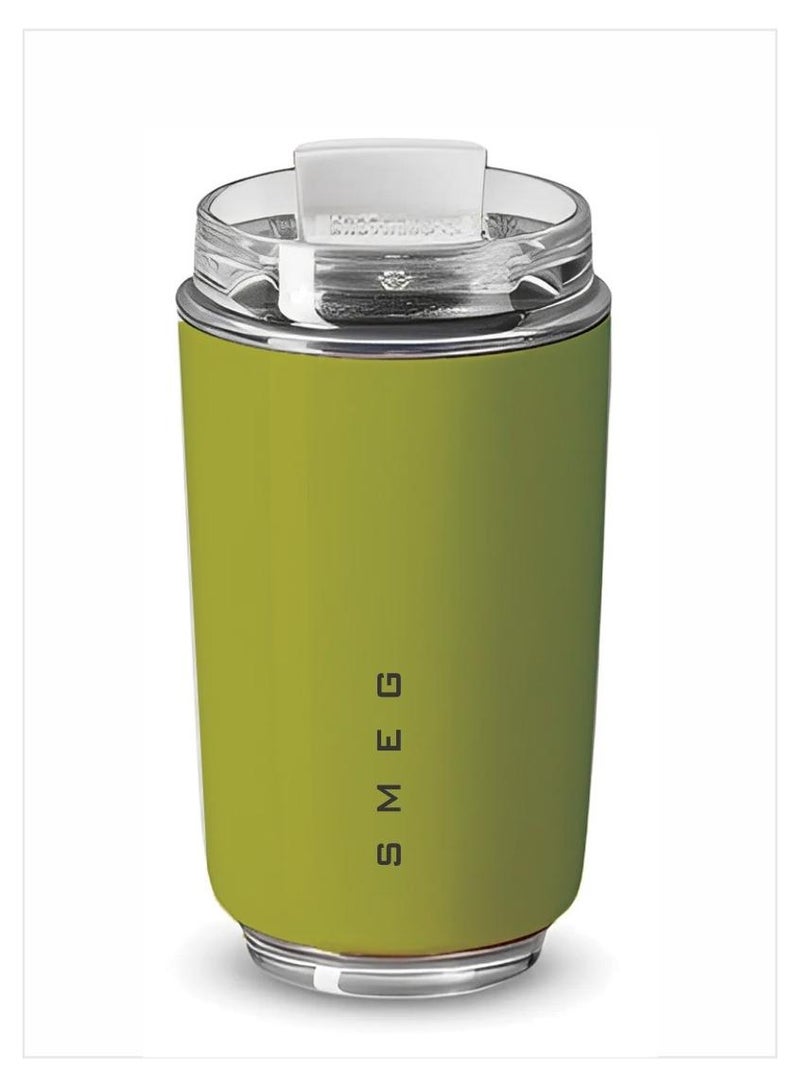 smeg Travel Mug, Insulated Coffee Tumbler, Leak Proof Stainless Steel Thermal Reusable Coffee Cup, Lightweight And Portable Drink Container For Home Office Traveling, (1pc, 320ML Green) - Image 1