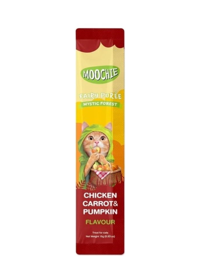 MOOCHIE Cat Wet Treat With Chicken, Carrot And Pumpkin Flavor For Kitten And Adult Cats,5x15g , With Omega 3.  - Image 2
