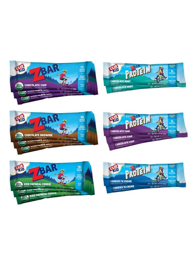 كليف كيد زد بار CLIF Kid Zbar وZbar Protein - مجموعة متنوعة - ألواح وجبات خفيفة من الحبوب الكاملة - مصنوعة من الشوفان العضوي - خالية من الكائنات المعدلة وراثيًا - 1.27 أونصة (16 قطعة) - Image 1