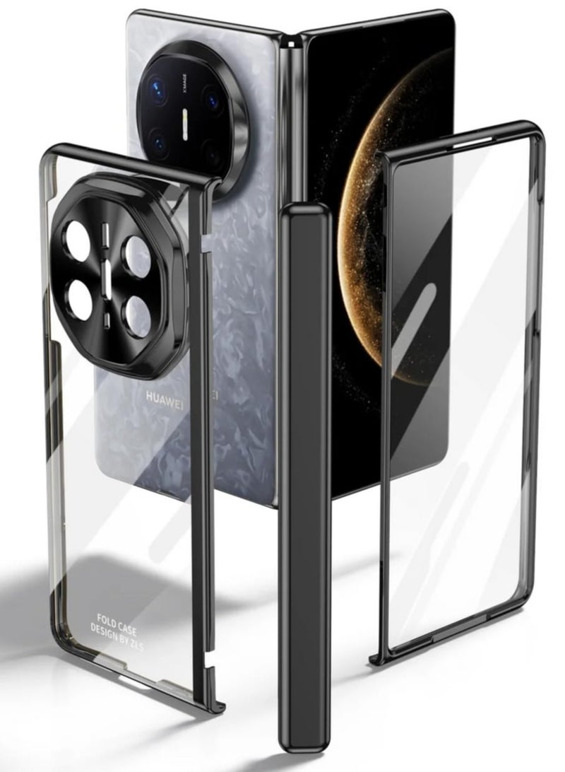 عام غطاء هواوي ميت إكس 6 5G 【واقي شاشة مدمج】 - هيكل PC شفاف مطلي بحماية المفصلة، تصميم رفيع جداً ومتين مقاوم للصدمات - Image 2