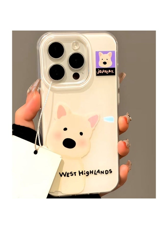 NIBEMINENT Cute Little Dog Protective TPU Case Cover For iPhone 17 Pro, White