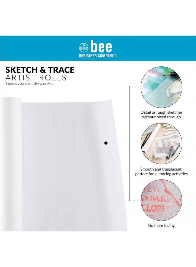 Bee Paper Company Bee Paper White Sketch and Trace Roll, 18-Inch by 20-Yards - Image 2