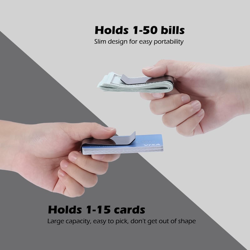 Travelambo Carbon Fiber Money Clip Front Pocket Wallet Minimalist Wallet Slim Wallet Credit Business Card Holder (CB black) - Image 3