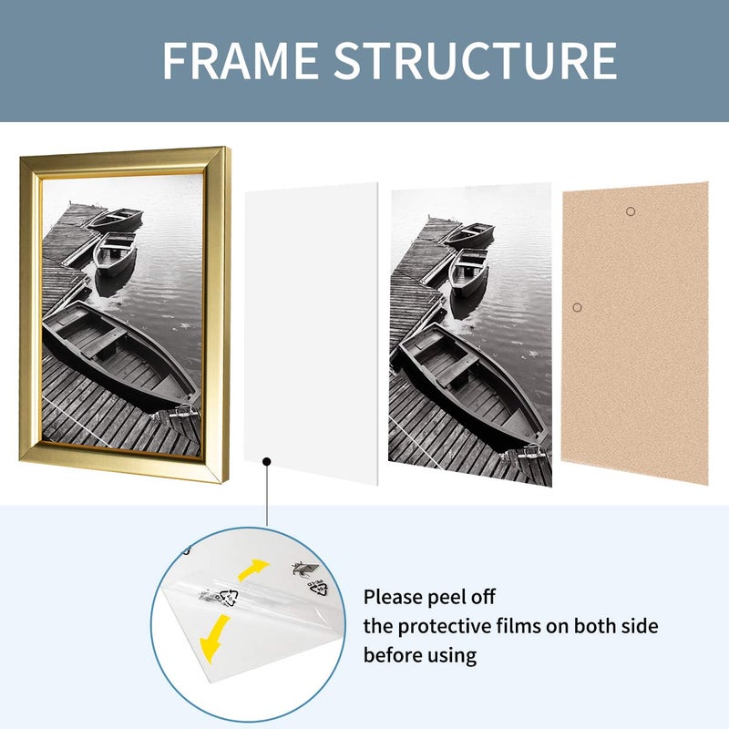 Giverny 11x14 Picture Frames, Gold Photo Frames for Wall Mounting, Simple Design Glossy Finish Frame Perfect for Home Decoration, Office, Hotel and Various Ceremonies Praties - Image 3