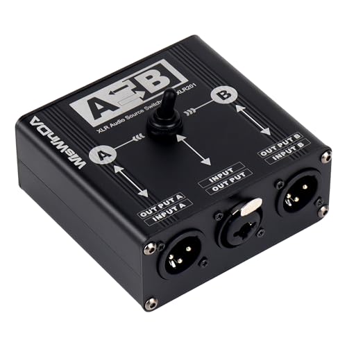 WisWinDa Pro XLR Passive A/B Switch Box Reversible Operation Design Balanced Audio Converter 2 Channel HiFi Stereo Audio Selector No Loss Switching Aluminum Shell (XLR A/B Swtich Box (F-2M)) - Image 1