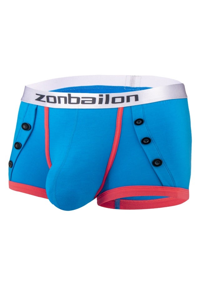 Zonbailon Men's Bamboo Fiber Boxer Briefs, Button Decor Breathable Low Rise Underwear, Sizes M-3XL - Image 1