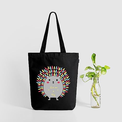 EcoRight Eco Right Canvas Tote Bags for Women with Zip, College Bag for Girls, 100% Organic Cotton Tote Bag for Shopping, Travel & beach bags for women (Porcupine) - Image 3