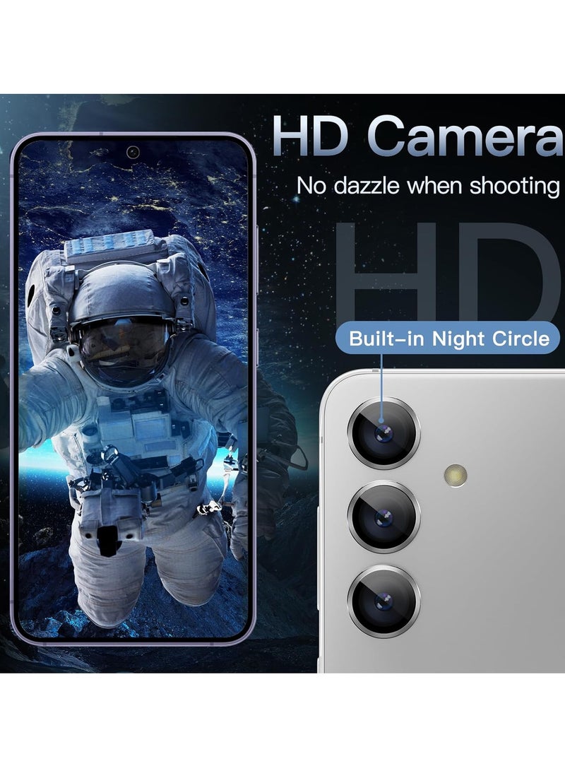 DUSALA Camera Lens Protector for Samsung Galaxy S25 5G, 9H Tempered Glass Metal Individual Ring Cover, Easy Installation Tray, HD - Image 5