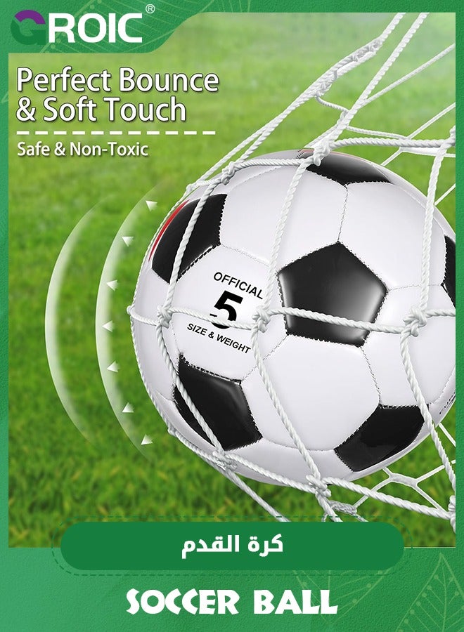 GROIC 3 Pcs Soccer Ball Bulk Official Size 5 Soccer Ball with Pump Deflated and Carry Bag Youth Soccer Ball Operation Soccer Training, Outside Sport Soccer Ball Training Ball for youth Kids Adult Teens - Image 3