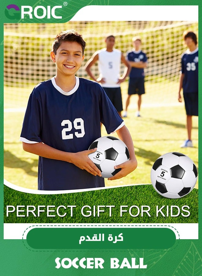 GROIC 3 Pcs Soccer Ball Bulk Official Size 5 Soccer Ball with Pump Deflated and Carry Bag Youth Soccer Ball Operation Soccer Training, Outside Sport Soccer Ball Training Ball for youth Kids Adult Teens - Image 5