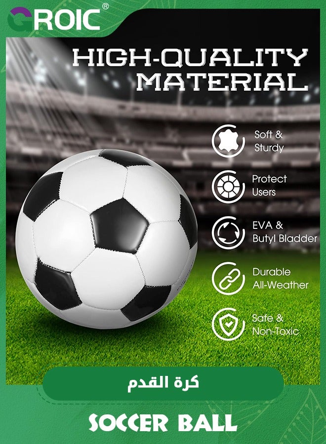 GROIC 3 Pcs Soccer Ball Bulk Official Size 5 Soccer Ball with Pump Deflated and Carry Bag Youth Soccer Ball Operation Soccer Training, Outside Sport Soccer Ball Training Ball for youth Kids Adult Teens - Image 2