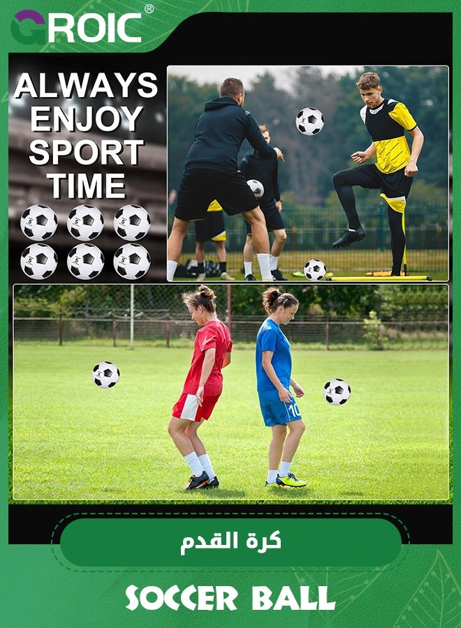GROIC 3 Pcs Soccer Ball Bulk Official Size 5 Soccer Ball with Pump Deflated and Carry Bag Youth Soccer Ball Operation Soccer Training, Outside Sport Soccer Ball Training Ball for youth Kids Adult Teens - Image 4