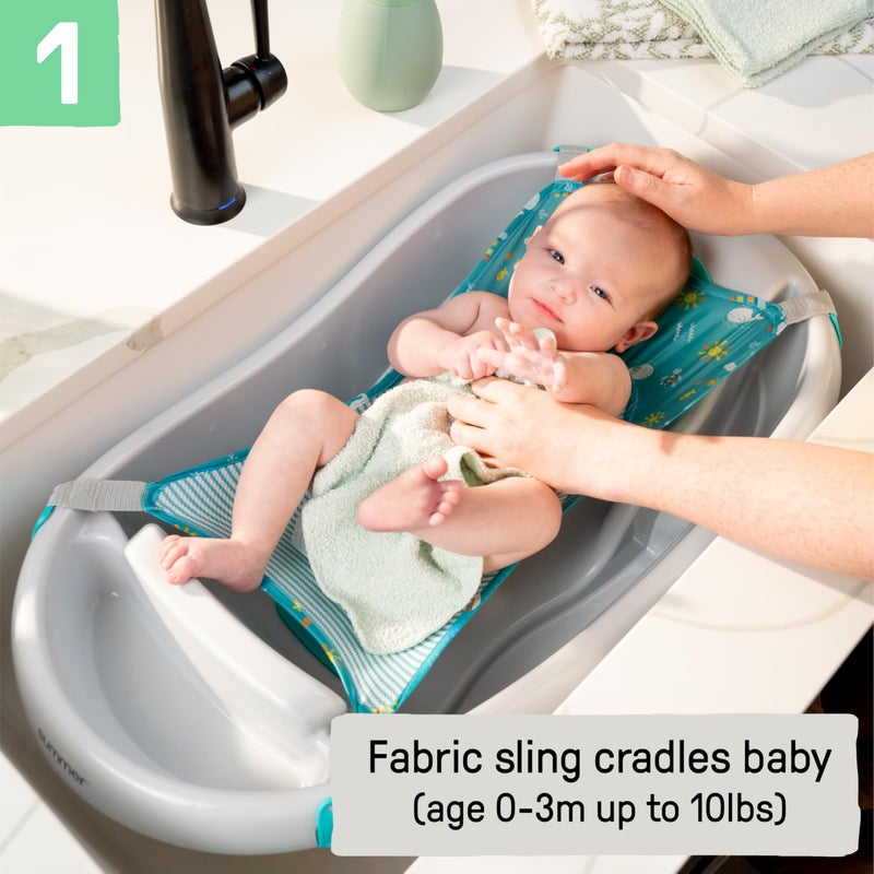 Ingenuity Comfy Clean Deluxe Newborn to Toddler Baby Bathtub, 3-in-1 with Removable Sling, Padded Backrest, 0-24 Months, Gray - Image 4