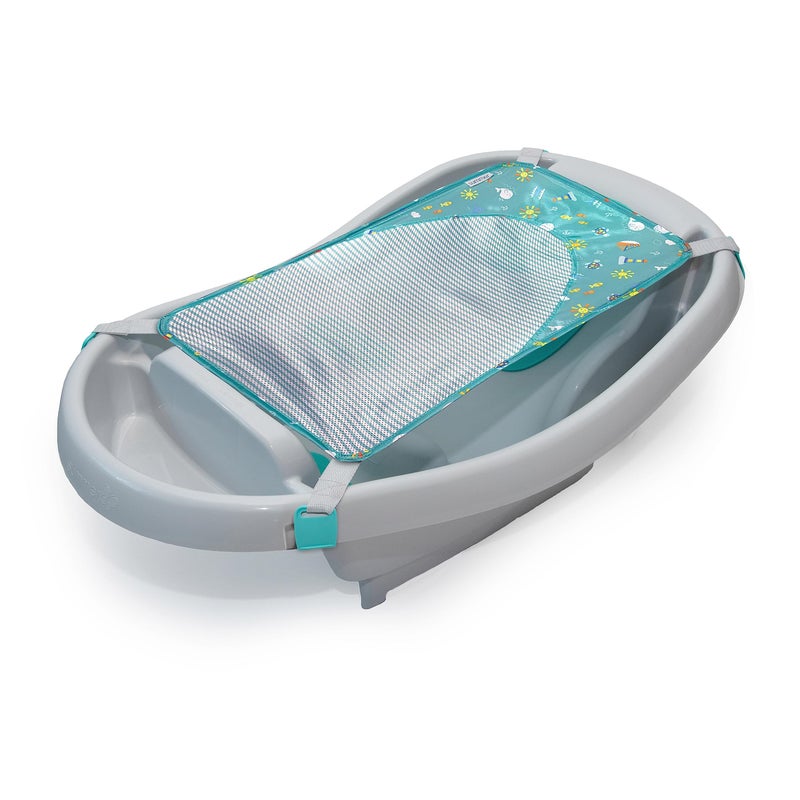 Ingenuity Comfy Clean Deluxe Newborn to Toddler Baby Bathtub, 3-in-1 with Removable Sling, Padded Backrest, 0-24 Months, Gray - Image 1