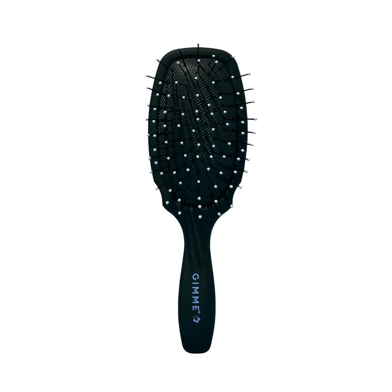 Gimme Hair Brush - Mini Travel Detangler Brush for Medium Hair with Anti-Static, Heat-Resistant & Flexible Nylon Bristles - Hair Tools for Women, Teens & Girls, Black
