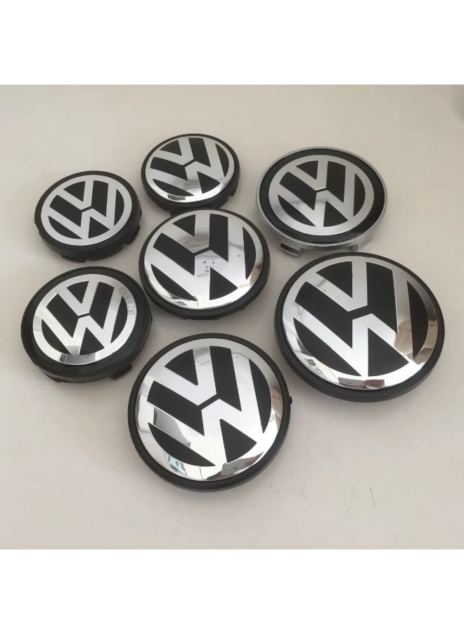 76mm Wheel Center Hub Caps Set of 4 Black Alloy Rim Covers Easy Clip-On Fit Replacement Durable Wheel Center Caps Compatible with Volkswagen Vehicles - Image 2