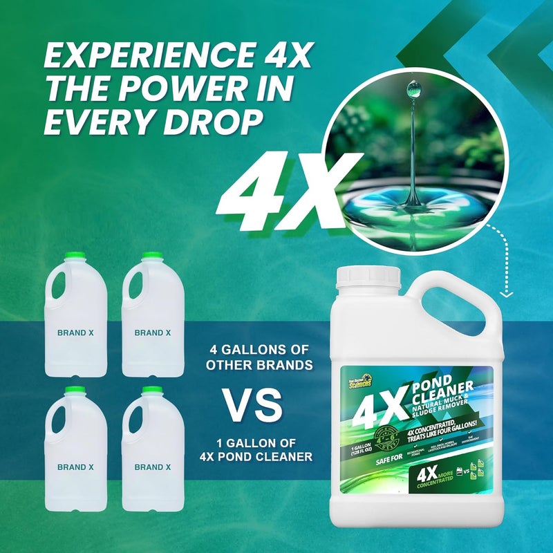 Not Rocket Sciences 1 Gallon 4X Pond Cleaner - Treats Like 4 Gallons & Covers 4 Acres - Pond Cleaner for Outdoor Ponds, Pond Muck and Sludge Remover for a Clean, Natural Look, Ideal Pond Clarifier for Outdoor Ponds - Image 5