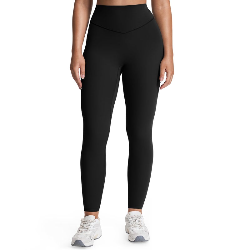 Aoxjox High Waisted Workout Leggings for Women Tummy Control Buttery Soft Yoga Metamorph Deep V Pants 26" (Black, X-Large) - Image 2