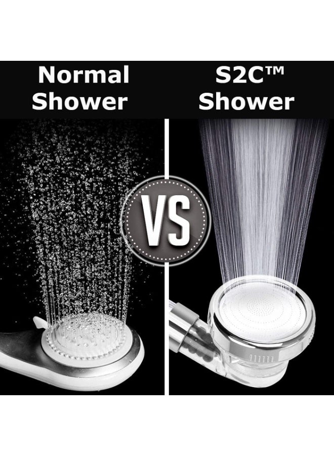 اي 2 سي مرشح دش S2C ، رأس دش عالي الضغط مع 3 أوضاع وزر إيقاف ، هطول الأمطار ، رؤوس دش أيونية موفرة للمياه سبا رذاذ مرشح دش محمول لتساقط الشعر ينظف الماء والكلور - Image 5