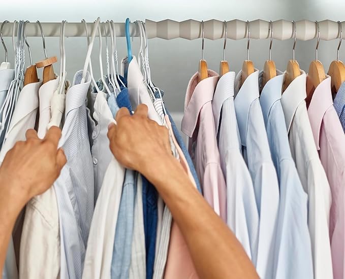 GNOLY GNOLY MultiPurpose Wardrobe Organizer for Shirts Pants Sweaters Skirts and Trousers Organizer Rail Spacers for ClosetWardrobe 1Set of 2Pcs  - Image 3