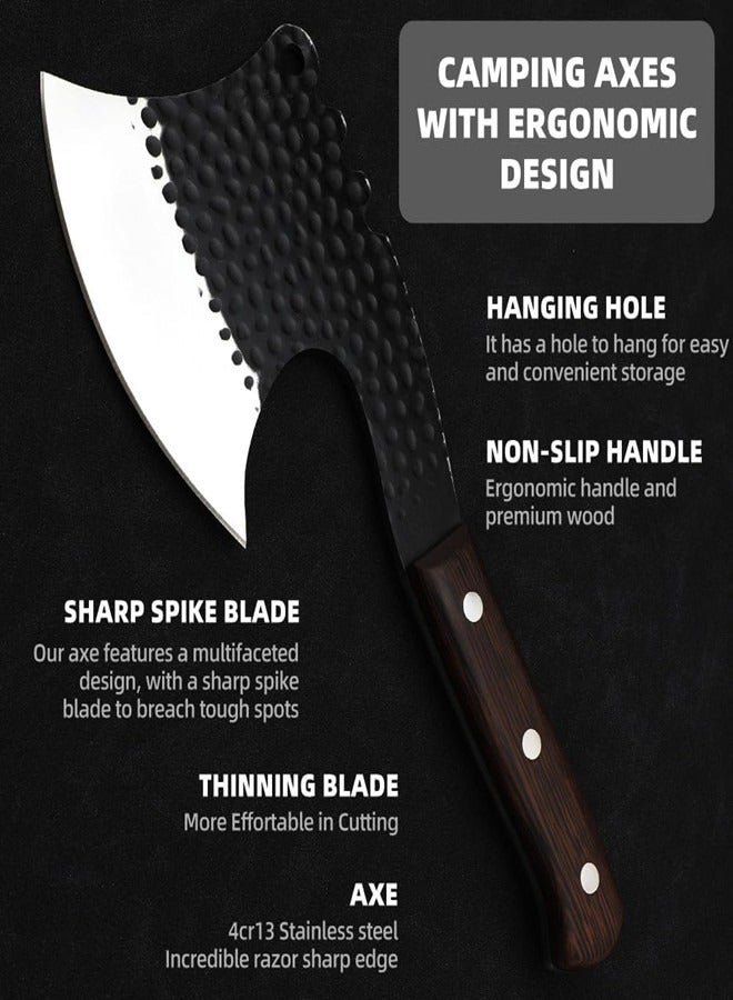 أوساويك قطع اللحم اليدوي الفؤوس الشكل شكل الخدمة الثقيلة عالية الكربون السكين الجزار القاطع قطع قطع الشيف سكين مع غطاء للمطبخ - Image 4