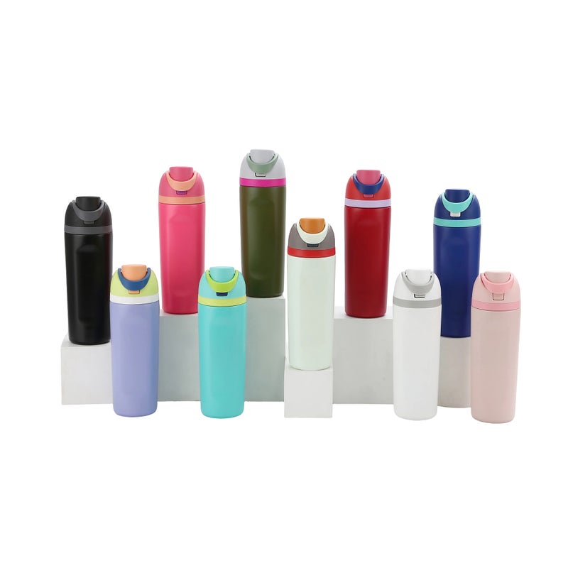 304 Stainless Steel Tumbler with Dual Lid, Portable Sports Bottle - Image 2