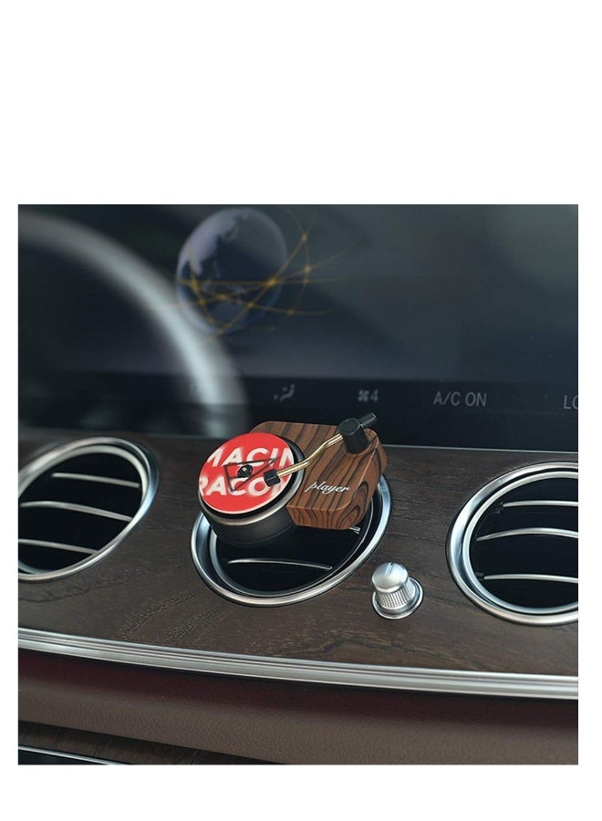 Car Fragrance Diffuser Retro Record Player Car Air Vent Decor Fragrance Diffuser with Vent Clip  Aromatherapy Tablets Included Purifier Solid Perfume for Car Home Office With delicate gift box - Image 2
