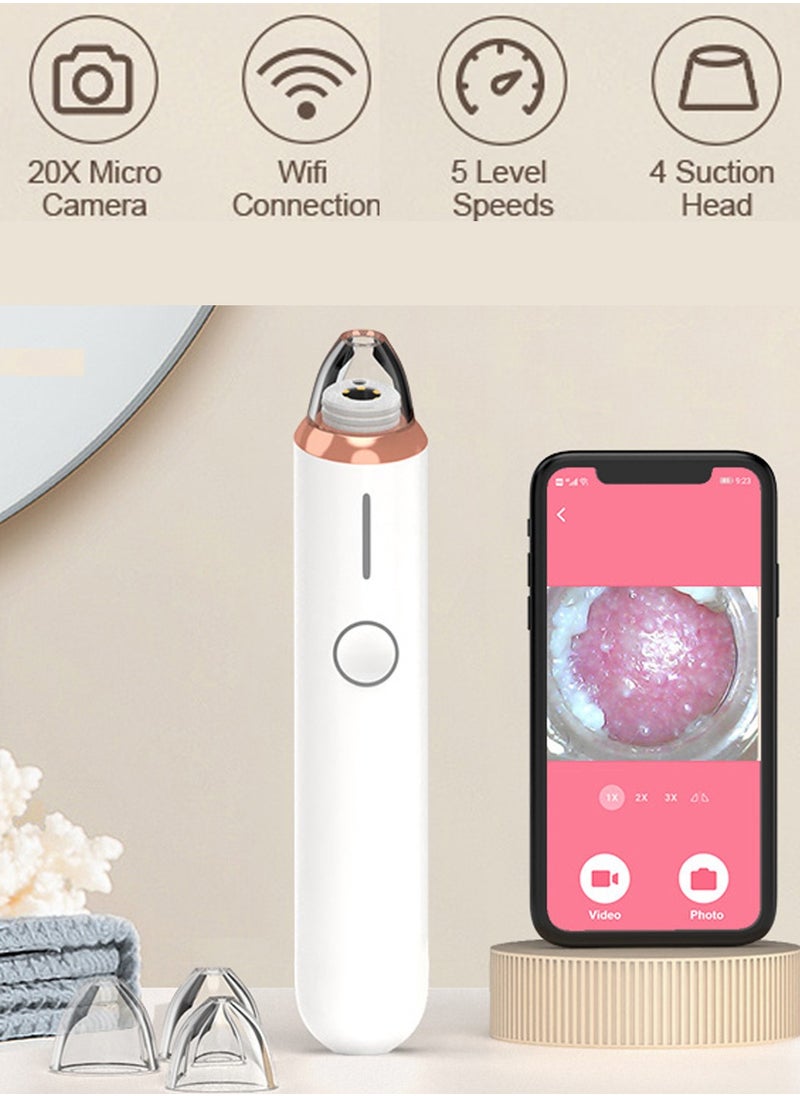 LEOKOR - Pore Cleaner with HD Camera, Electric Blackhead Suction Machine, Pimple Acne Comedone Extractor Kit with 4 Suction Heads, Smart Skin Care Tools - Image 1