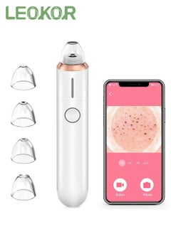 Pore Cleaner with HD Camera, Electric Blackhead Suction Machine, Pimple Acne Comedone Extractor Kit with 4 Suction Heads, Smart Skin Care Tools